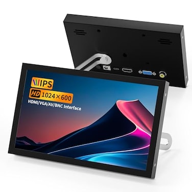 Aurevita 7 Inch Mini Monitor HDMI Portable Vga Monitor with AV BNC 1024600 LCD Screen with Builtin Speakers 178 View Angle IPS MultiFunction Mini Small Display for Raspberry Pi PCTVDVDCVBS