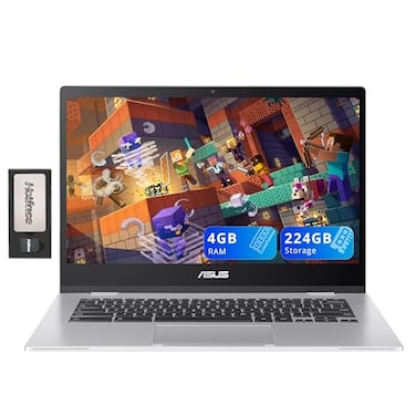 ASUS Chromebook CX1 14 FHD Laptop Intel Celeron N4500 4GB RAM 224GB Storage 64GB eMMC160GB Docking Station Set Intel UHD Graphics 720p Wecam WiFi 6 Chrome OS Silver