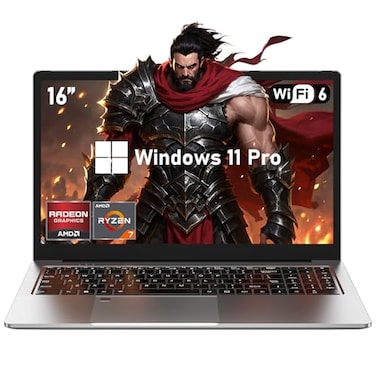 NAIKLULU Gaming Laptop 16 Inch Lap Top Computer 2026 with Ryzen 7 5825U Processor 16GB DDR4 1T SSD Window 11 Pro Backlit Keyboard FHD Display 19201080P WiFi 6 HDMI for Student Office Business