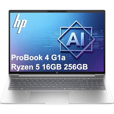 ist computers HP ProBook 4 G1a Business AI PC Laptop 16 FHD AMD Ryzen 5 230 Intel i71355U 16GB DDR5 RAM 256GB SSD Radeon760M Graphics HP Wolf Security Backlit Fingerprint 1080p Webcam Win 11 Pro