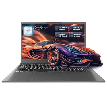 Machenike 173 Laptop Intel Processor 16GB DDR5 RAM 1TB SSD Backlit Keyboard LargeScreen with 120Hz Refresh Rate Perfect for Work School and Streaming Windows 11 Home Modern Grey