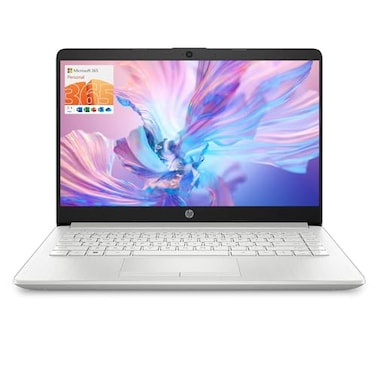 HP Portable Laptop Student and Business 14 HD Display Intel QuadCore N4120 16GB DDR4 RAM 64GB eMMC 1 Year Office 365 Webcam RJ45 HDMI WiFi Windows 11 Home Silver