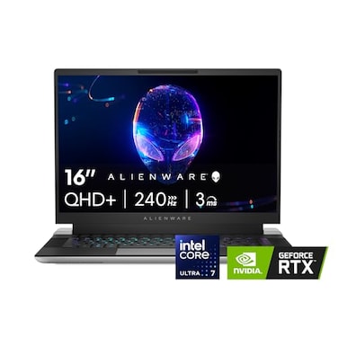 Alienware X16 R2 Gaming Laptop 16inch QHD 240Hz 3ms Display Intel Core Ultra 7155H 16GB LPDDR5X RAM 1TB SSD NVIDIA GeForce RTX 4070 8GB GDDR6 Windows 11 Home Onsite Service Lunar Silver