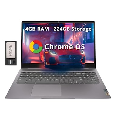 Lenovo Ideapad 3 156 FHD Chromebook Intel Celeron N4500 4GB RAM 224GB Storage 64GB SSD160GB Docking Station Set Intel UHD Graphics Full Size Keyboard Chrome OS Artic Gray
