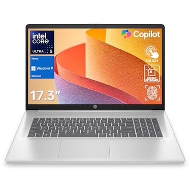 HP 173 Touchscreen Business Copliot AI Laptop Intel Core Ultra 5 225U 16GB DDR5 RAM 1TB SSD WiFi 6 Win11 Home Backlit Keyboard Numeric Keypad Webcam Fingerprint Reader Battery Fast charge