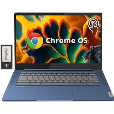 Lenovo IdeaPad Slim 3 Chromebook 14 FHD IPS AntiGlareTouchscreen MediaTek Kompanio 520 4GB LPDDR4X 224GB Storage64GB eMMC160GB Docking Station Set Webcam WiFi 6 Chrome OS Blue