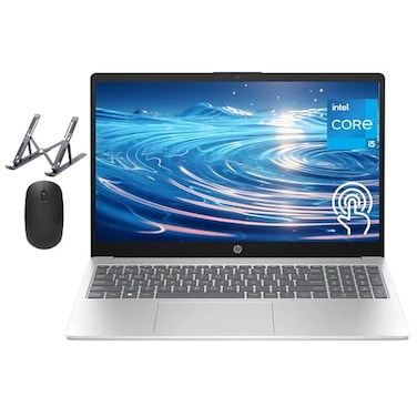 HP 156 Touchscreen Laptop Intel Core i5 Processor 16GB RAM 512GB SSD Numeric Keypad Bluetooth WiFi Long Battery Life Windows 11 Home Alpacatec Accessories Silver
