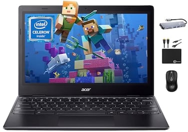 Acer 311 Chromebook Laptop for 2025 Student Business DualCore Intel N4500 Processor116 HD Display 4GB RAM 192GB 64GB eMMC128GB Card Webcam WiFi Long Battery Chrome OS MarxsolAccessory