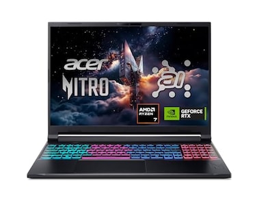 Acer Nitro V 16S AI Gaming Laptop AMD Ryzen 7 260 Processor NVIDIA GeForce RTX 5060 Laptop GPU 572 AI Tops 16 WUXGA IPS 180Hz Display 32GB DDR5 1TB Gen 4 SSD WiFi 6 ANV16S41R2AJ