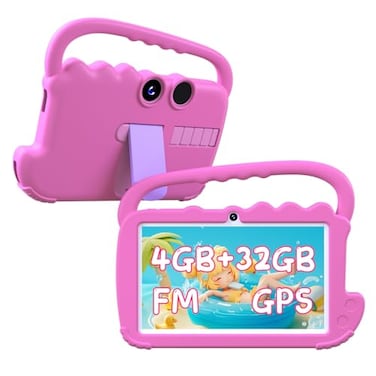 YQSAVIOR Kids Tablet 7IN Tablet for Kids Android Toddler 2GB RAM WiFi Pre Installed Parent Control Learning Education Dual Camera IPS Touch Screen Tablets Pink