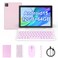 COOPERS Tablet Android 15 10 inch Tablet 12GB RAM64GB ROM Max 1TB 18Ghz Quadcore Processor 5G WiFi6 6000mAh Battery Dual Camera 2 in 1 Tablets with Keyboard Case Mouse Stylus Widevine L1 Pink