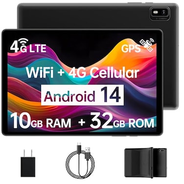 Topsand Android 14 Tablet with Sim Card Slot Unlocked Cellular Tablets 10GB32GB with Protective Case 10 inch Tablet with GPS 20GHz Processor 8MP Camera and 1TB TF Expandable 24G5G WiFi BT50