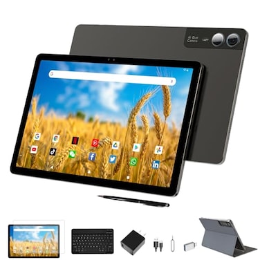 YHWHHI 2026 Gemini AI 11 inch Android Tablet 2000 1200 2K Display 2 in 1 Tablets T616 18GB RAM128GB ROM1TB Expand 5513MP Camera 9000mAh 4 Speakers 5G WiFi Tablet With Keyboard Stylus Case