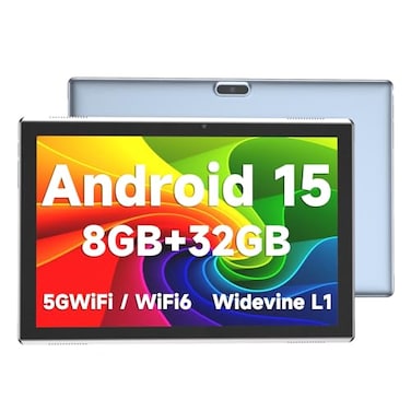 ZZB 10 inch Tablet Android 15 Tablet PC 101 Android Tablets DDR4 8GB RAM 32GB ROM 2MP8MP Dual Camera 5G WiFi6 BT Support 1TB Expand 10 in IPS 6000mAh Battery Powerful Performance Tablets Blue