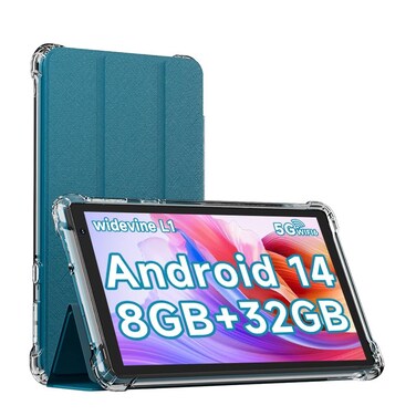IWEGGO Android 14 Tablet with Case 7 Inch 8GB RAM32GB ROM 1TB Expandable Computer 5MP Camera Tablets 16Ghz Quadcore Processor 3000mAH Battery Tablet PC 5G WiFi Games 7 Android Laptop Blue