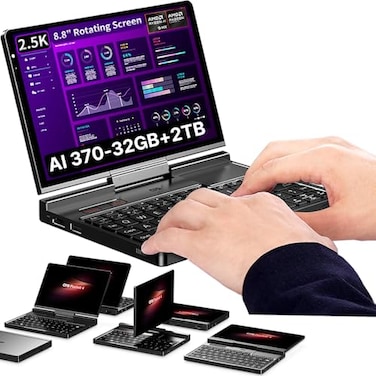 LANRUO GPD Pocket 4 AI 37032GB2TB Modular Handheld Laptop PC Notebook 88 2560x1600 Rotating Screen Tablet PC Computer Win 11 Home OS 180 Degrees Rotation AI PC