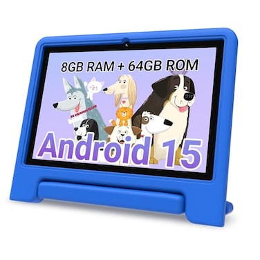 CFVOCUY 2026 Kids Tablet 101 Inch Android 15 Tablet for Kids 8GB RAM 64GB ROM1TB Expand WiFi 6 PreInstalled Educational Apps Parental Control with EVA Protective Case Eye Protection
