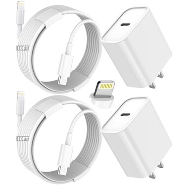 TrimDish iPhone Fast ChargerExtra Long iPhone Charger Fast Charging 10Foot 2Pack i Phone Chargers 10FT USB C to Lightning Cable Cord Adapter for iPhone 14 Pro Max14 Plus13 Mini131211XXRSEiPadAirPods