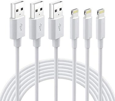 Nikolable Lightning Cable MFi iPhone Charger 3Pack 3FT Lightning to USB A Charging Cable Cord Compatible with iPhone 14 13 12 SE 2020 11 Xs Max XR X 8 7 6S 6 Plus 5S iPad Pro iPod Airpods Wh