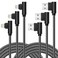 OCEEK iPhone Charger MFi 3 Pack 3610FT Nylon Braided Lightning Cable Right Angle Fast Charging Cords Compatible with iPhone 14131211 XsXS MaxXRX88 Plus77 Plus iPad iPod