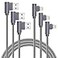 APFEN 3 Pack 6FT 90 Degree iPhone Charging Cable 24A Super Fast Charging Cable Compatible with iPhone Xs MaxXSXR77PlusX88Plus6S6S PlusSE Gray 6FT