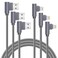 APFEN 3 Pack 6FT 90 Degree iPhone Charging Cable 24A Super Fast Charging Cable Compatible with iPhone Xs MaxXSXR77PlusX88Plus6S6S PlusSE Gray 6FT