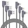 APFEN 3 Pack 6FT 90 Degree iPhone Charging Cable 24A Super Fast Charging Cable Compatible with iPhone Xs MaxXSXR77PlusX88Plus6S6S PlusSE Gray 6FT