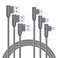 APFEN MFi Lightning iPhone Charger Cord 90 Degree Fast Data Cable Nylon Braided Compatible with iPhone Xs MaxXSXR77PlusX88Plus6S6S PlusSE Gray 10FT
