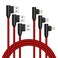 APFEN 90 Degree 3Pack 10FT3M Heavy Duty iPhone Gaming Charger Cable Compatible with iPhone Xs MaxXSXR77PlusX88Plus6S6S PlusSE Black Red 10FT