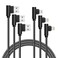 APFEN 3Pack Right Angle iPhone Charging Cable Nylon Braided 90 Degree Elbow Design Compatible with iPhone Xs MaxXSXRX 8 7 6s 6 Plus SE 5s 5c 5 iPad MiniAirPro Black White 10ft
