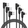 APFEN 3Pack Right Angle iPhone Charging Cable Nylon Braided 90 Degree Elbow Design Compatible with iPhone Xs MaxXSXRX 8 7 6s 6 Plus SE 5s 5c 5 iPad MiniAirPro Black White 10ft