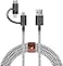 Native Union Belt Cable Universal 65ft UltraStrong Reinforced MFi Durable Charging Cable with 3in1 Adaptor for Lightning USBC and MicroUSB Devices Zebra