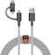 Native Union Belt Cable Universal 65ft UltraStrong Reinforced MFi Durable Charging Cable with 3in1 Adaptor for Lightning USBC and MicroUSB Devices Zebra