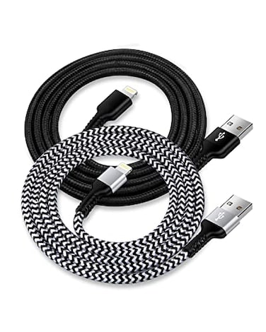 Haoano 2Pack10Ft USB to Lightning Cables Braided iPhone Charger Wire Apple Fast Charging Power Cord for iPhone 14 13 Pro Max 12 11 Mini SE 10 XR XS X 8 Plus 7 6 6s Lightening Chord Quick Cha