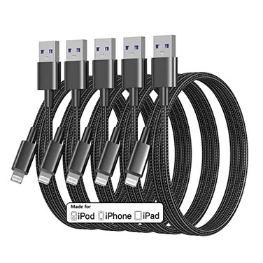TRPYD 5Pack for iPhone Charger Cable 3ft Lightning to USB Cables Fast for iPhone Charging Cord Apple MFi Nylon Braided for iPhone 14131211 ProXXs MaxXR8 Plus765SEfor IPad 3 Foot