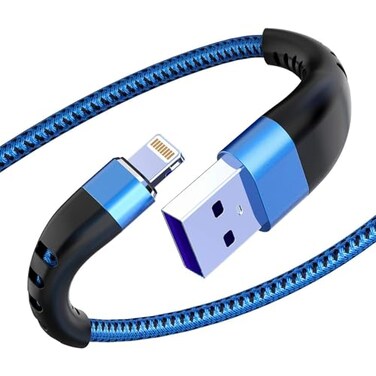 Essri 2Pack for iPhone Charger Cord 10FT Lighting Cable 10 Feet to USB Charging Cable Nylon Braided Charging Cord 10 Foot Compatible with iPhone 14 13 12 11 X XS XR 15 Pad Blue