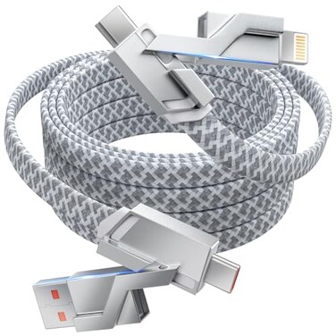 IDISON 4 in 1 Charging Cable 5FT MAX 66W USB C Cable Fast Charging Multi Charging Cable Multiple iPhone Charger Cord for iPhone 1716151413iPadAndroidTabletsCar and More Cruise Travel Essentials