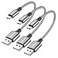 SUNGUY Short 6inch Micro USB Cables 3Pcs 05FT Android Charger Fast Charging Data Cord Compatible with Galaxy S6 S7 Edge Charging Station TV Stick PS4 Chromecast Android Phone