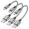 SUNGUY Short 6inch Micro USB Cables 3Pcs 05FT Android Charger Fast Charging Data Cord Compatible with Galaxy S6 S7 Edge Charging Station TV Stick PS4 Chromecast Android Phone