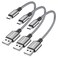 SUNGUY Short 6inch Micro USB Cables 3Pcs 05FT Android Charger Fast Charging Data Cord Compatible with Galaxy S6 S7 Edge Charging Station TV Stick PS4 Chromecast Android Phone