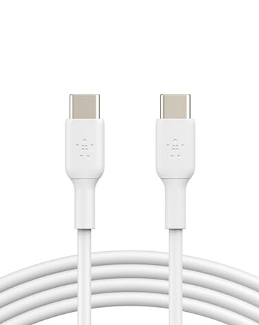 Belkin USBC to USBC Fast Charging Cable 2M66ft for iPhone 16 iPhone 16 Pro iPhone 16 Pro Max Galaxy S25 S24 Note Pixel iPad Pro Nintendo Switch 2 Carplay More White