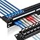 Lysymixs 24 Port RJ45 Patch Panel Cat6 Feed Through Coupler Network Panel 19 Inch Inline Keystone Ethernet Patch Panel with Back Bar
