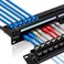 Lysymixs 24 Port RJ45 Patch Panel Cat6 Feed Through Coupler Network Panel 19 Inch Inline Keystone Ethernet Patch Panel with Back Bar