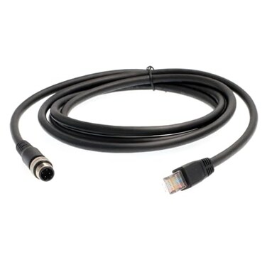 HangTon Connect HangTon Ethernet Cable M12 DCode 4 Pin to RJ45 Cat6 Shielded Waterproof Flexible Network Cable for Fieldbus PLC Vison Sensor 1m