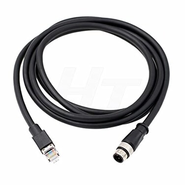 HangTon Connect HangTon Ethernet Cable for Sick Datalogic Matrix Vision Sensor M12 DCoded 4 Pin to RJ45 Cat6 Shielded Waterproof Flexible Fieldbus PC Network Switch 3m