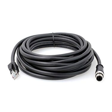HangTon Connect HangTon Sensor Ethernet Cable for Keyence SR2000 Barcode Reader Industrial Automation Fieldbus M12 DCode 4 Pin to RJ45 Cat6 Network 5M