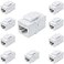 VICTEK Female to Female Cat6 Keystone RJ45 Couplers 10 Pack White Tablet