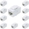 VICTEK Female to Female Cat6 Keystone RJ45 Couplers 10 Pack White Tablet