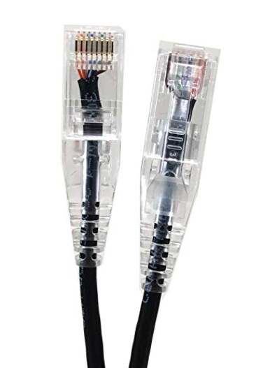 Micro Connectors E08025BSLIM 25 Ultra Slim Cat6 UTP RJ45 Patch Cable Black
