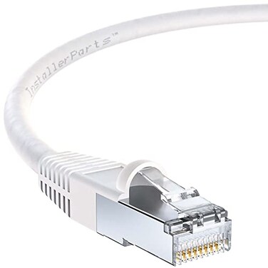 InstallerParts 15 FT White Ethernet Cable CAT6 Shielded SSTPSFTP 10GigabitSec NetworkHigh Speed Internet Cable